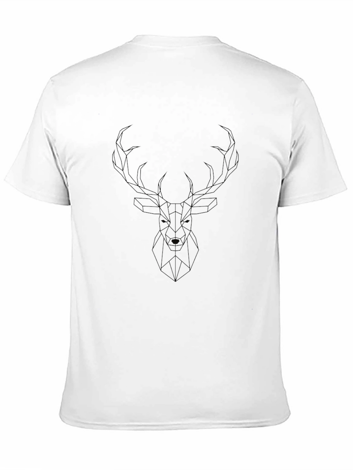 Geometric Deer Graphic Black T-Shirt