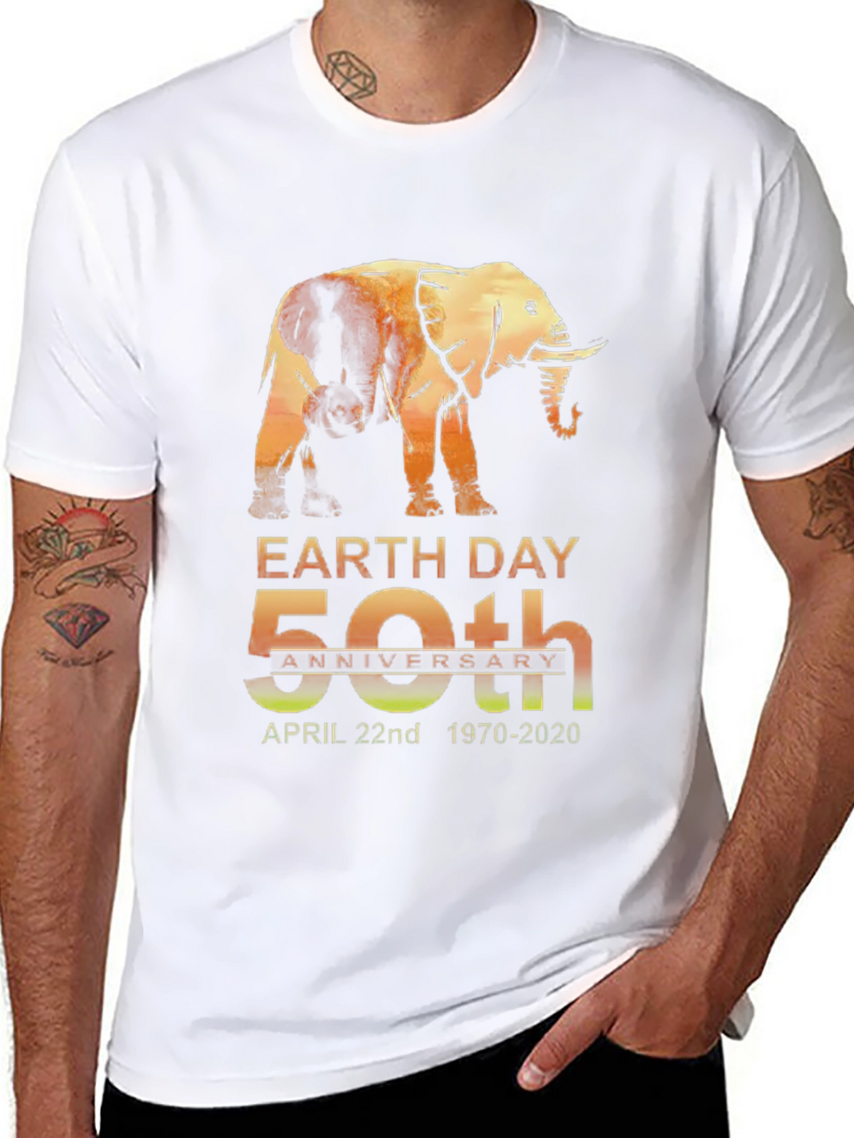 Earth Day 50th Anniversary Elephant Graphic T-Shirt