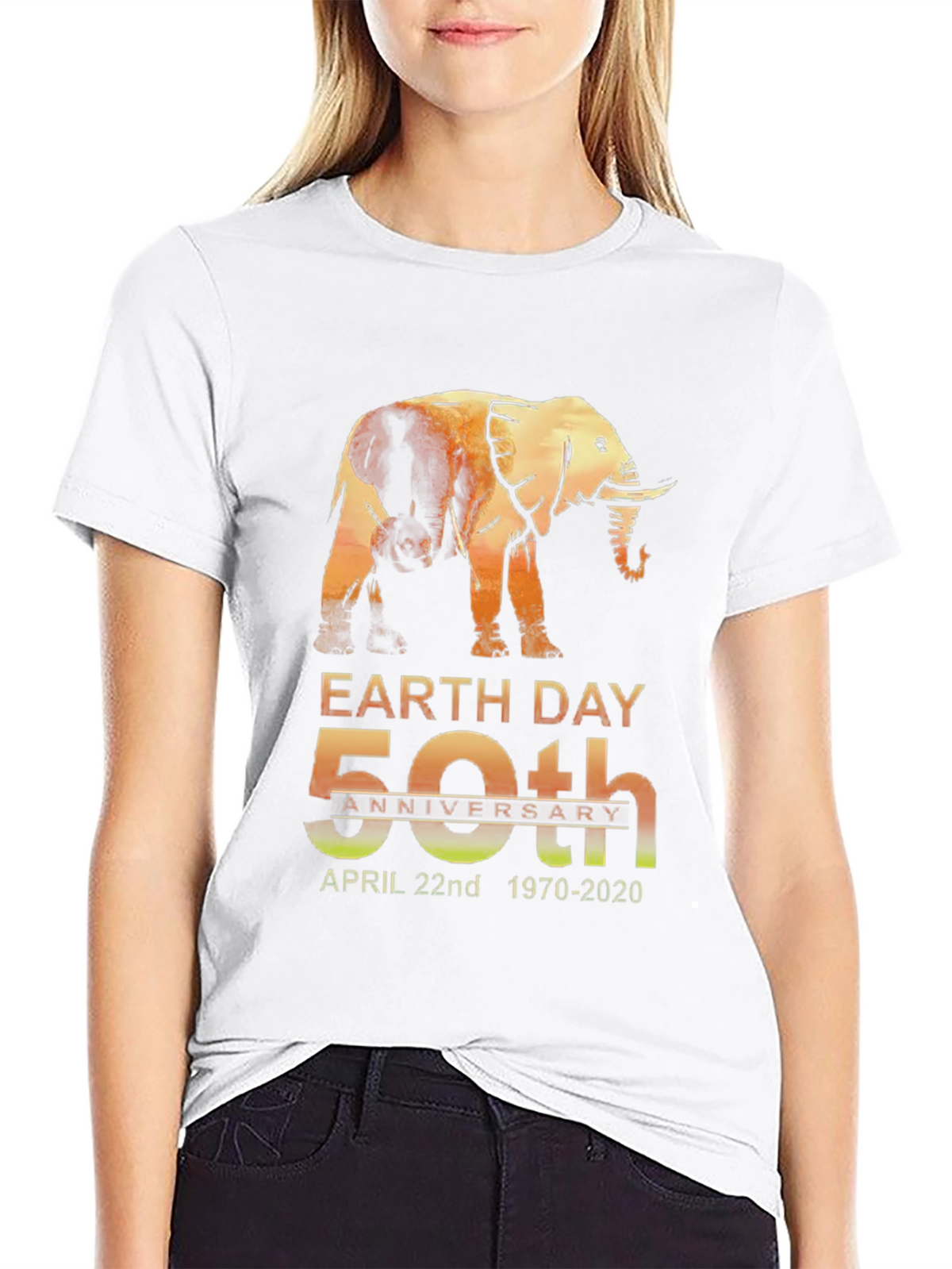 Earth Day 50th Anniversary Elephant Graphic T-Shirt