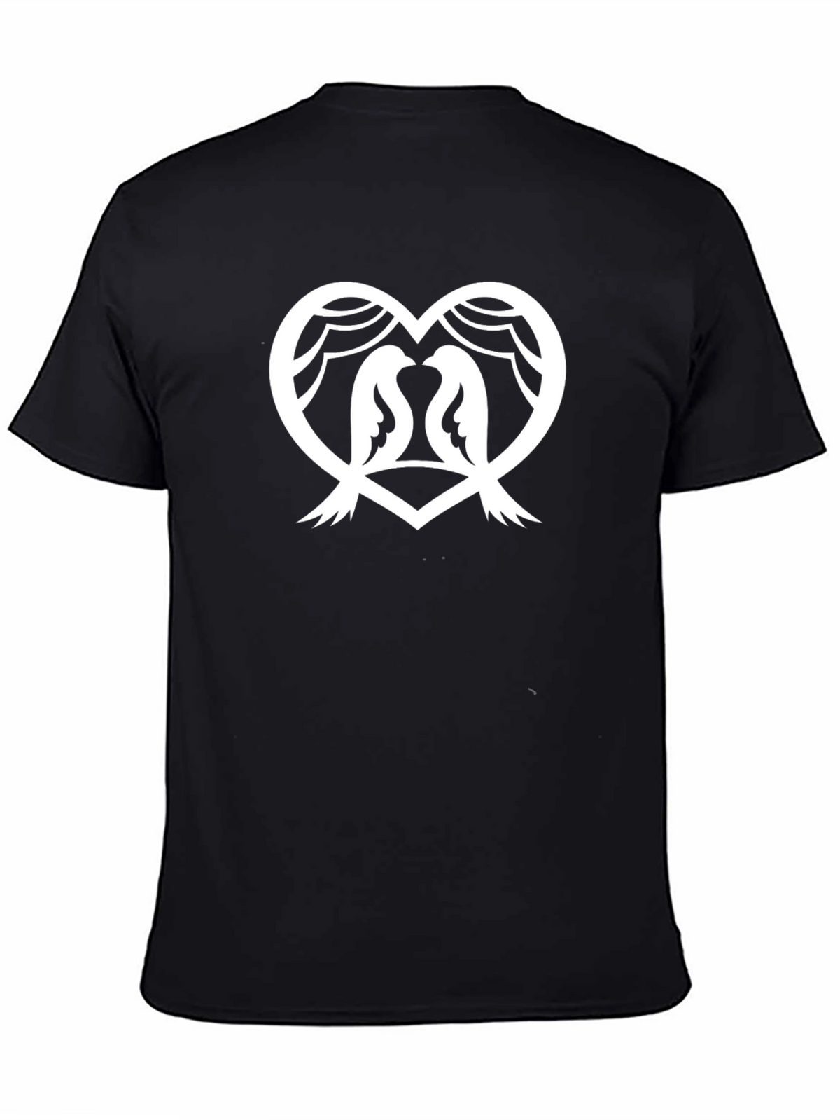 Love Birds Graphic Tee - Stylish Black T-Shirt