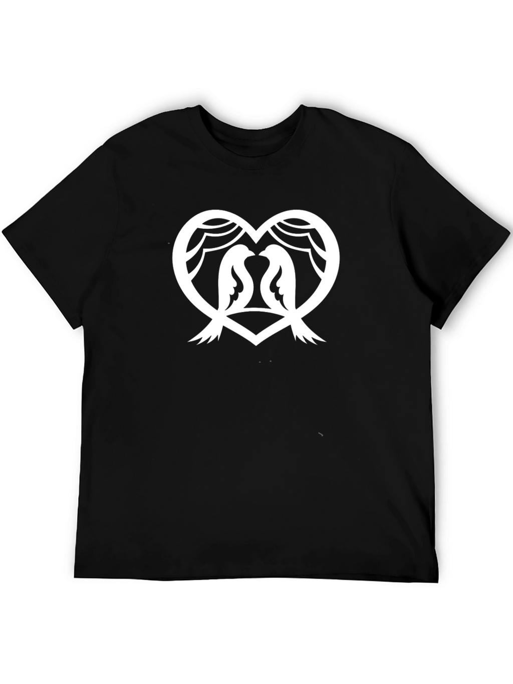 Love Birds Graphic Tee - Stylish Black T-Shirt