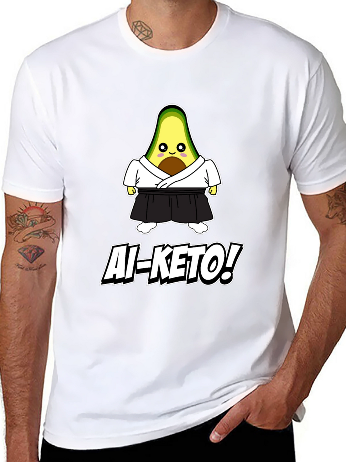 Ai-Keto Avocado Martial Arts Black T-Shirt