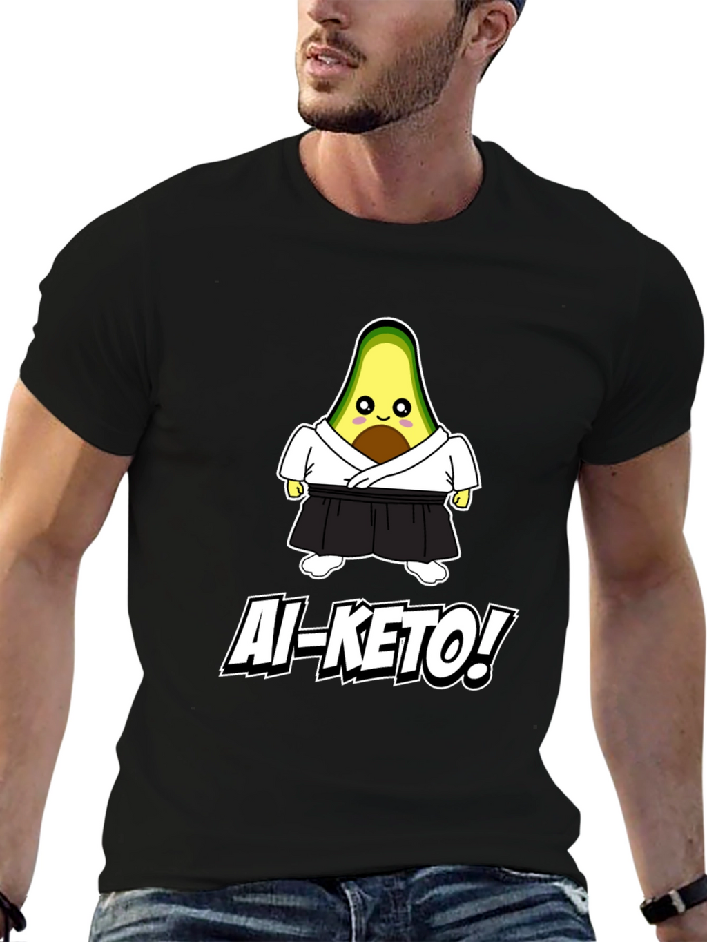 Ai-Keto Avocado Martial Arts Black T-Shirt