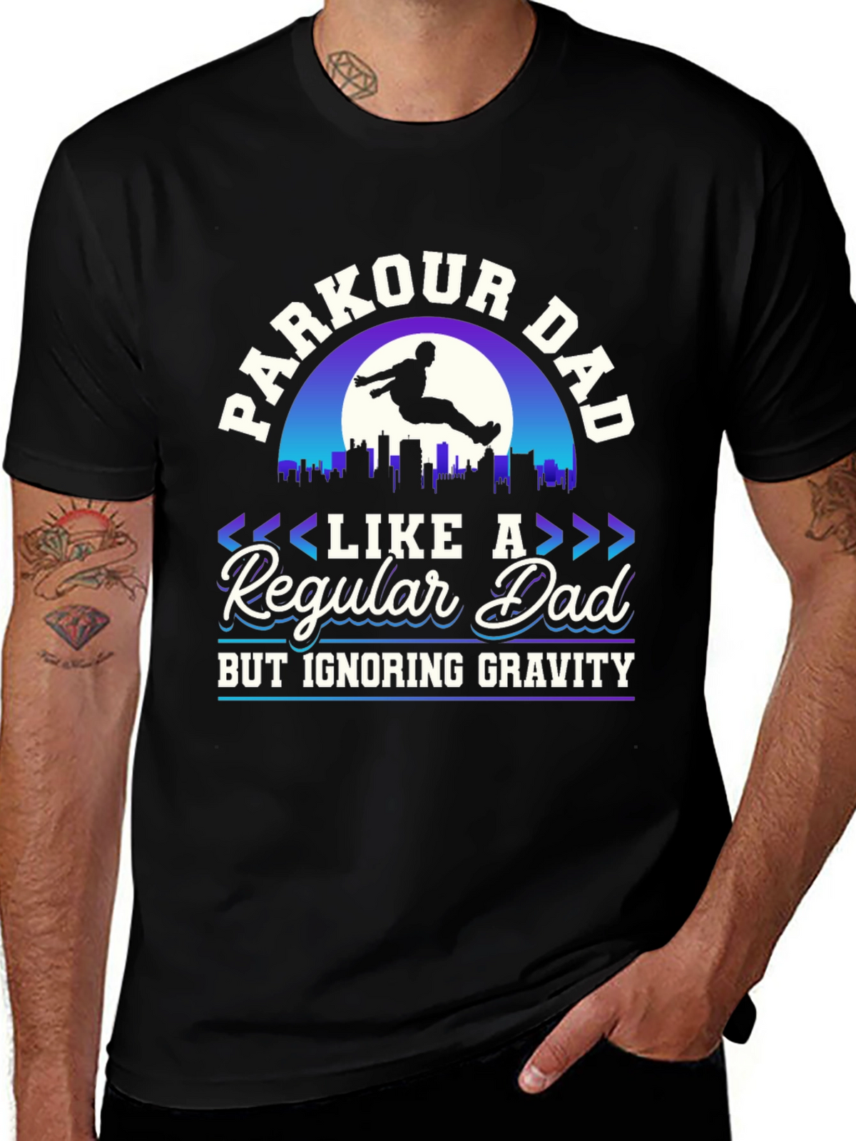 Parkour Dad T-Shirt - Ignoring Gravity