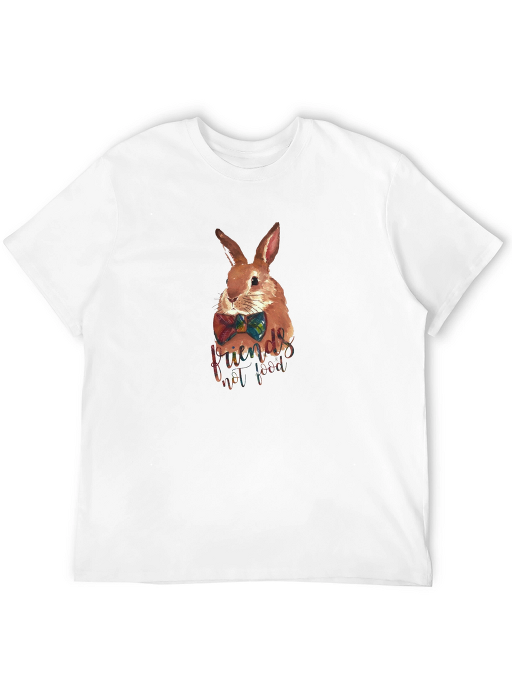 Rabbit Friends Not Food Black T-Shirt