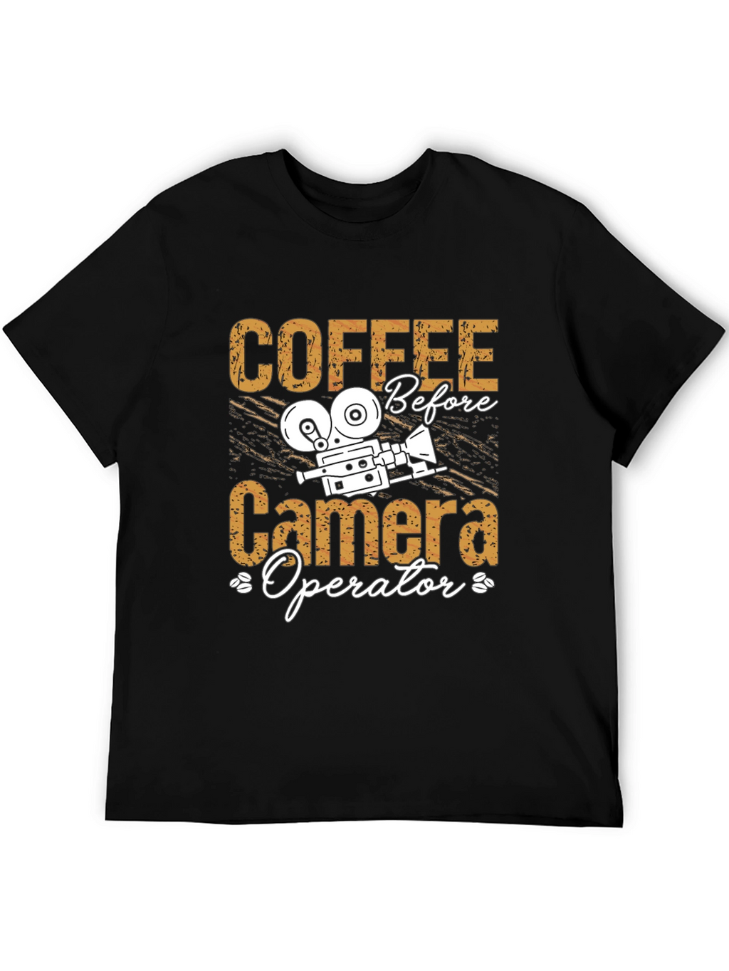Coffee Before Camera Operator Black Graphic Tee