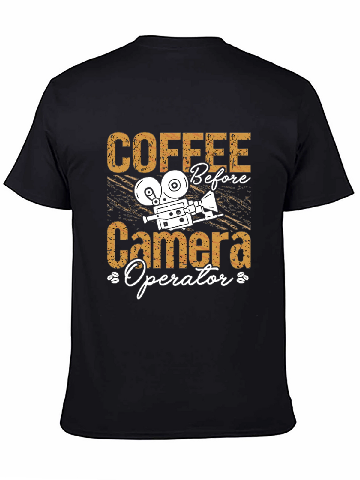 Coffee Before Camera Operator Black Graphic Tee