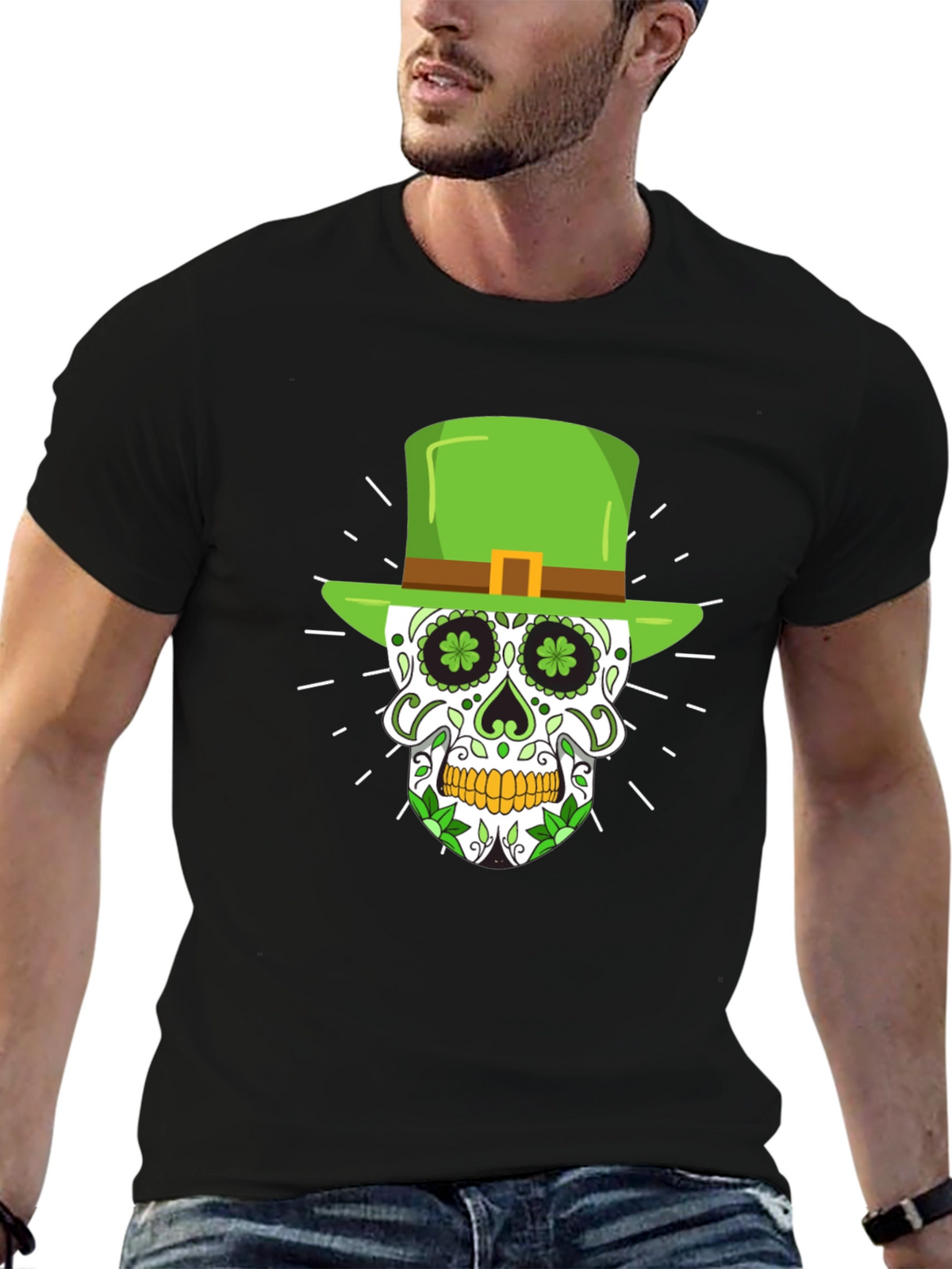 St. Patricks Day Skull Graphic Tee