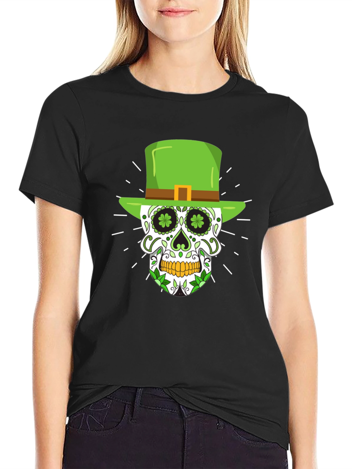 St. Patricks Day Skull Graphic Tee