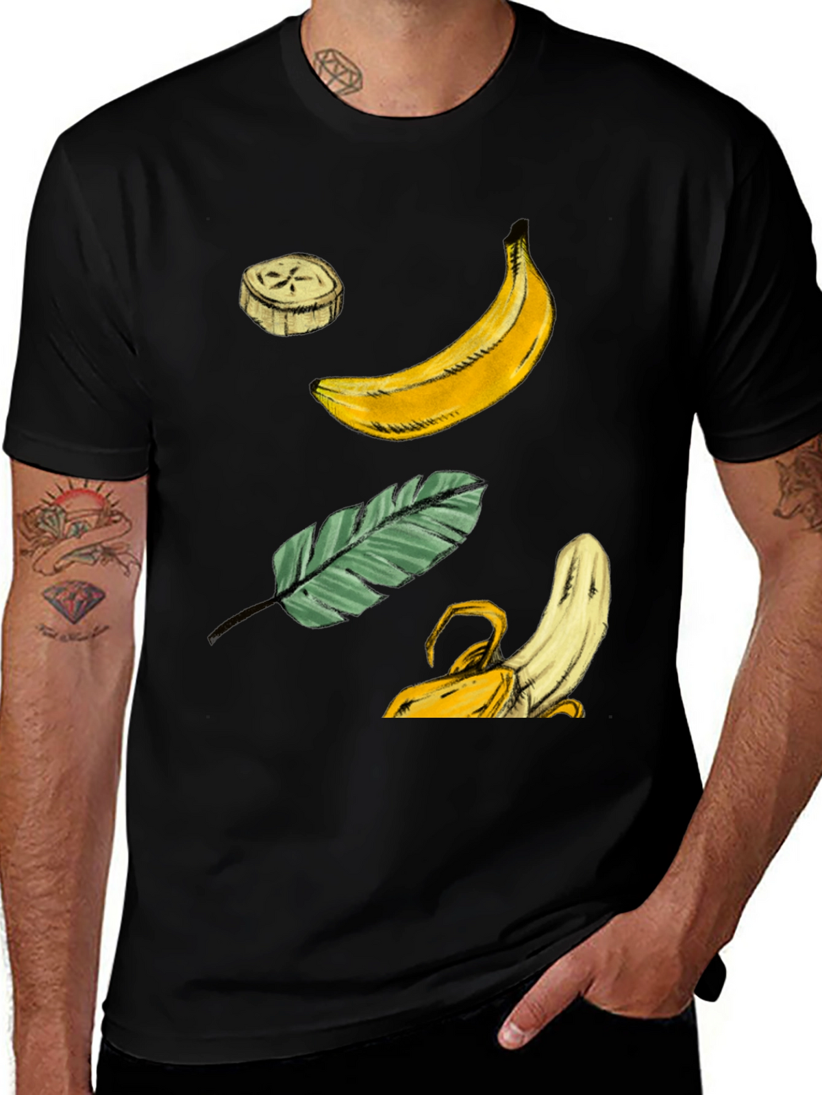 Banana Graphic T-Shirt - Tropical Fruit Design