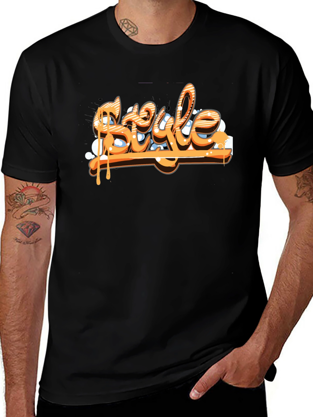Mens Black T-Shirt - Style Graphic