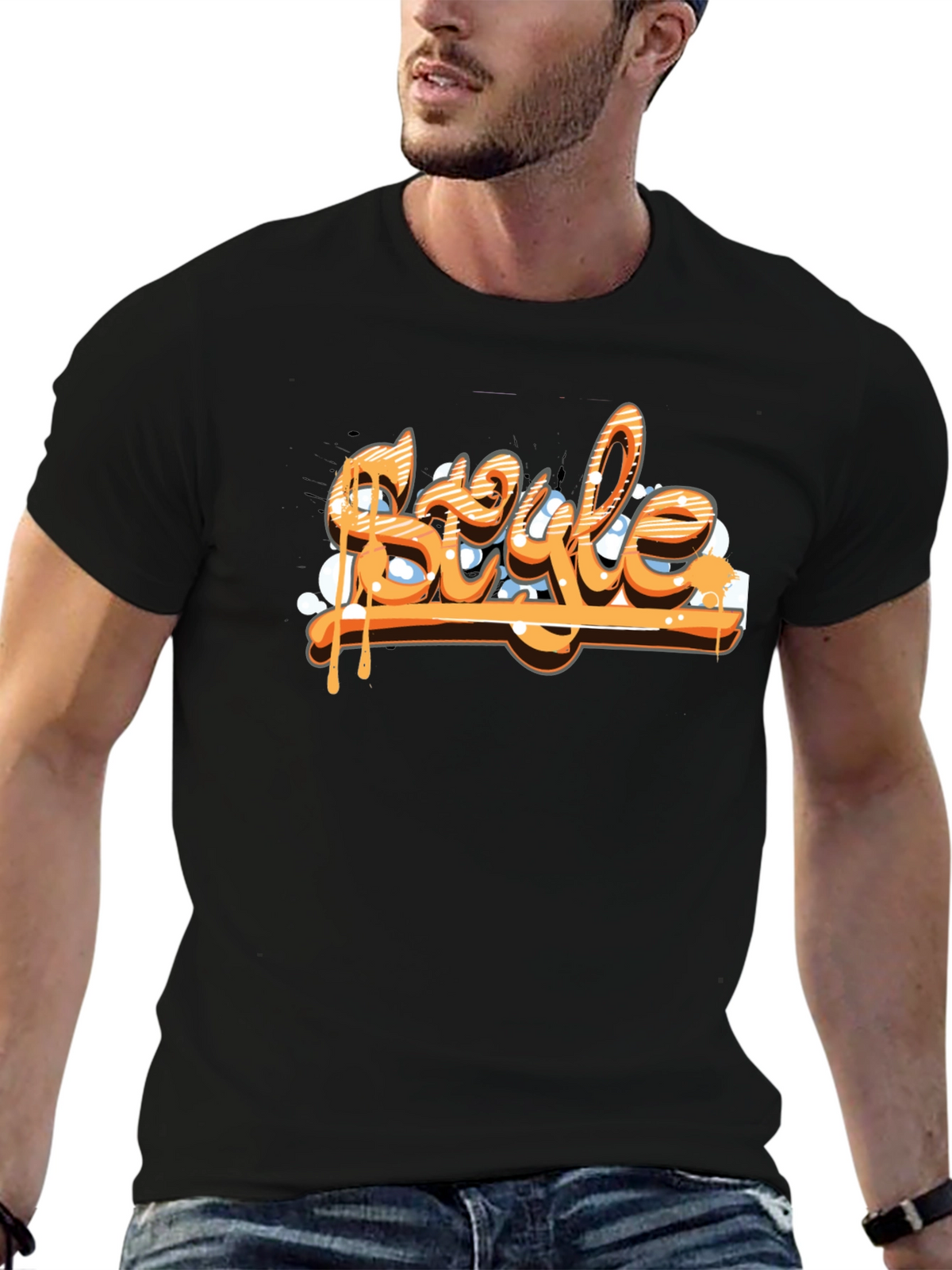 Mens Black T-Shirt - Style Graphic