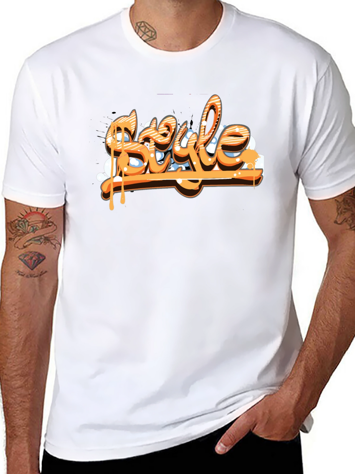 Mens Black T-Shirt - Style Graphic