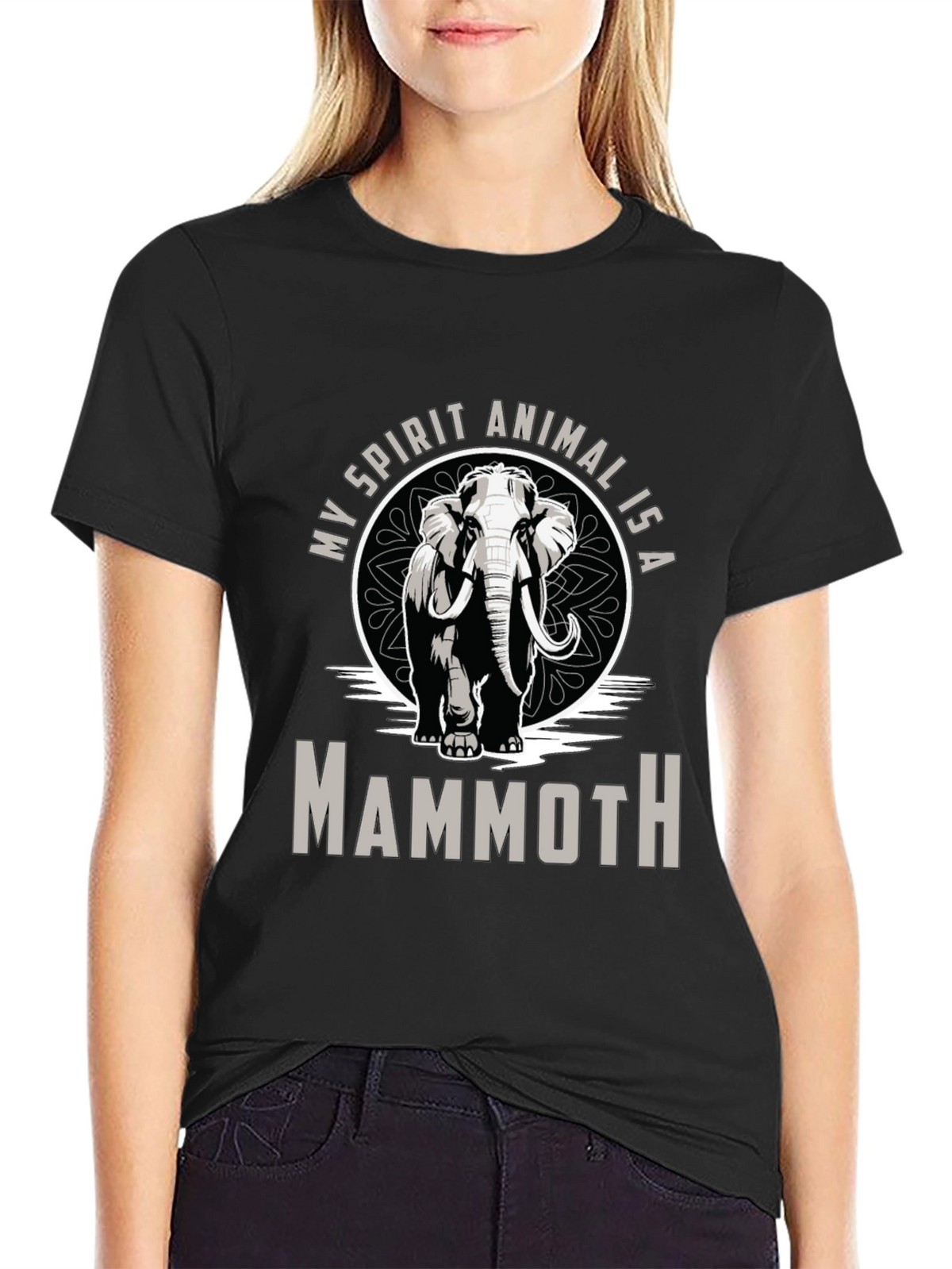Mammoth Spirit Animal T-Shirt - Black