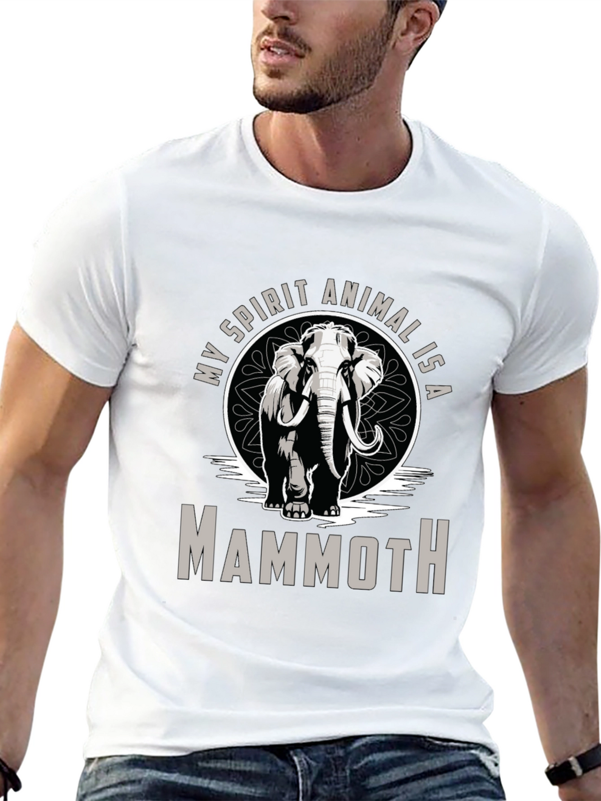 Mammoth Spirit Animal T-Shirt - Black