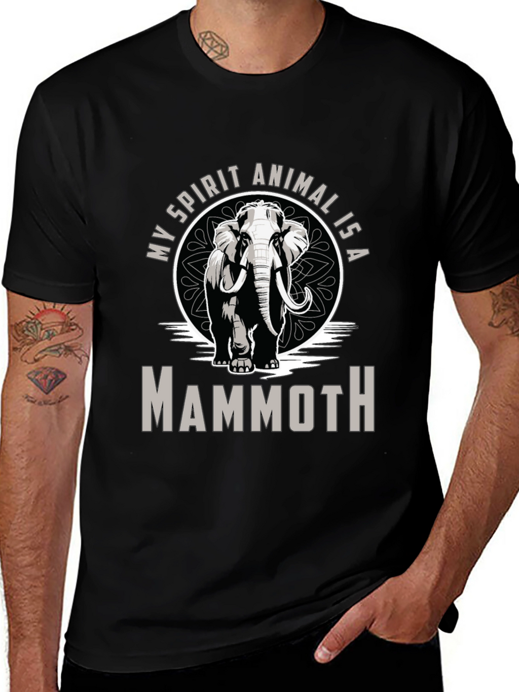 Mammoth Spirit Animal T-Shirt - Black
