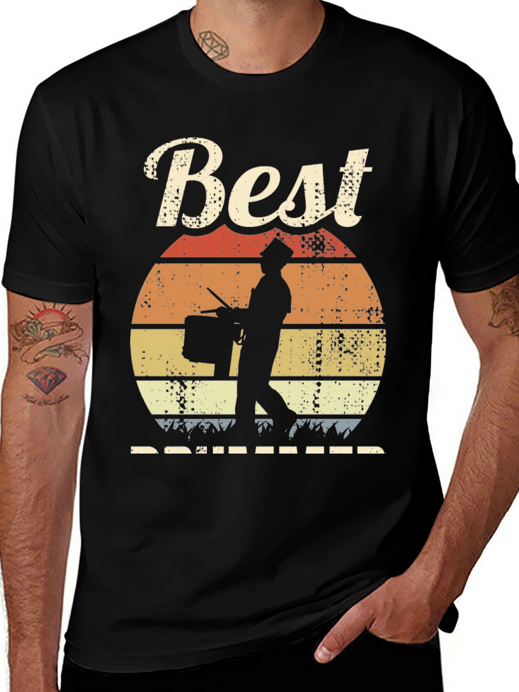 Best Drummer Sunset T-Shirt - Musician Gift