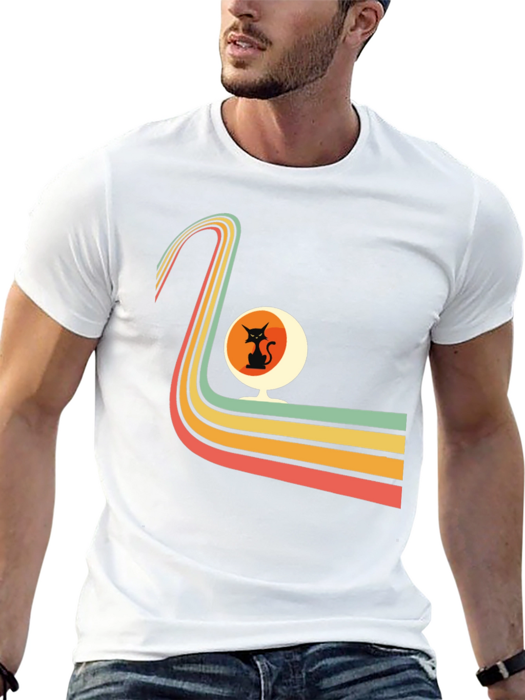 Retro Cat Chair Graphic Tee