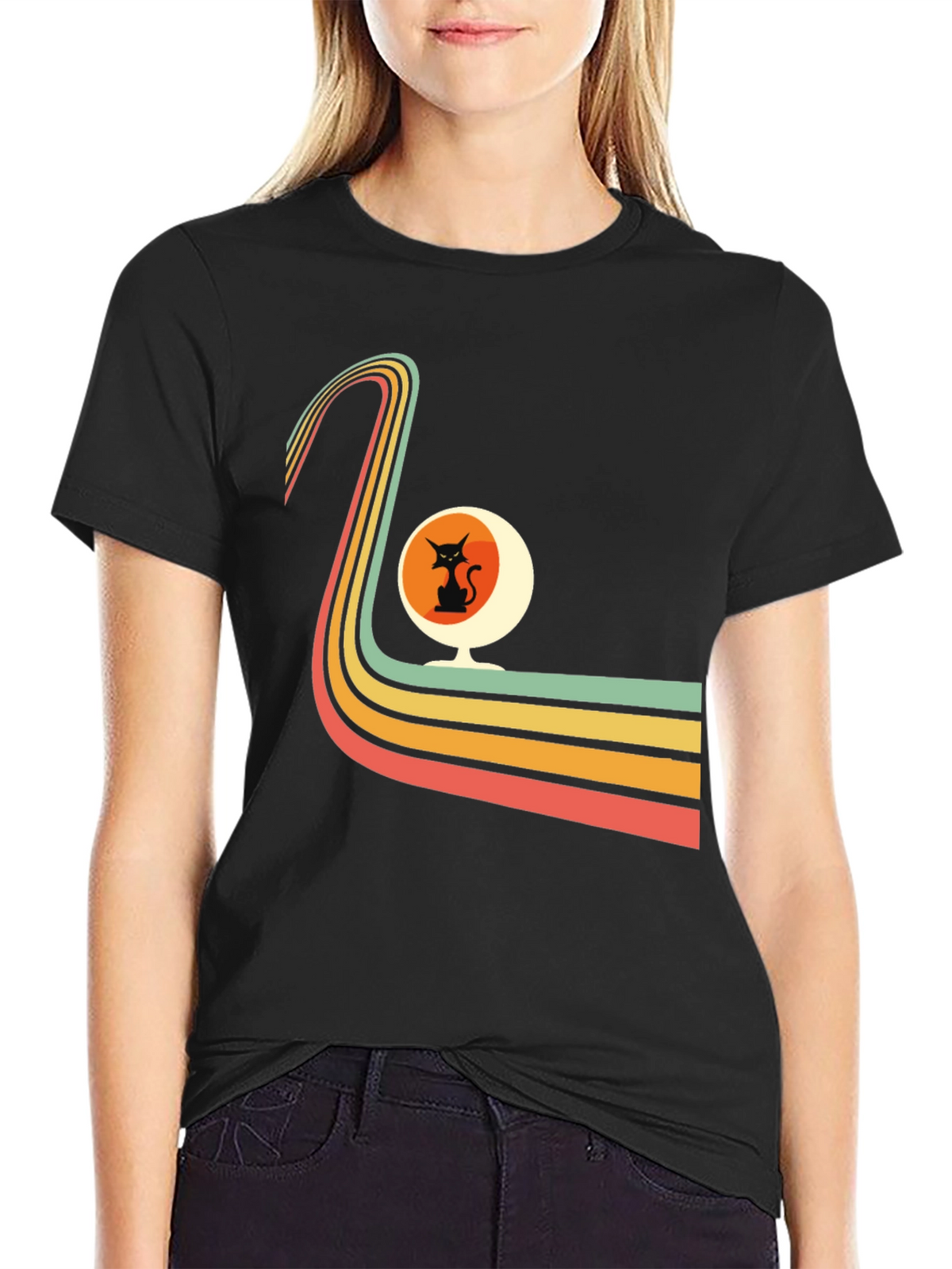 Retro Cat Chair Graphic Tee