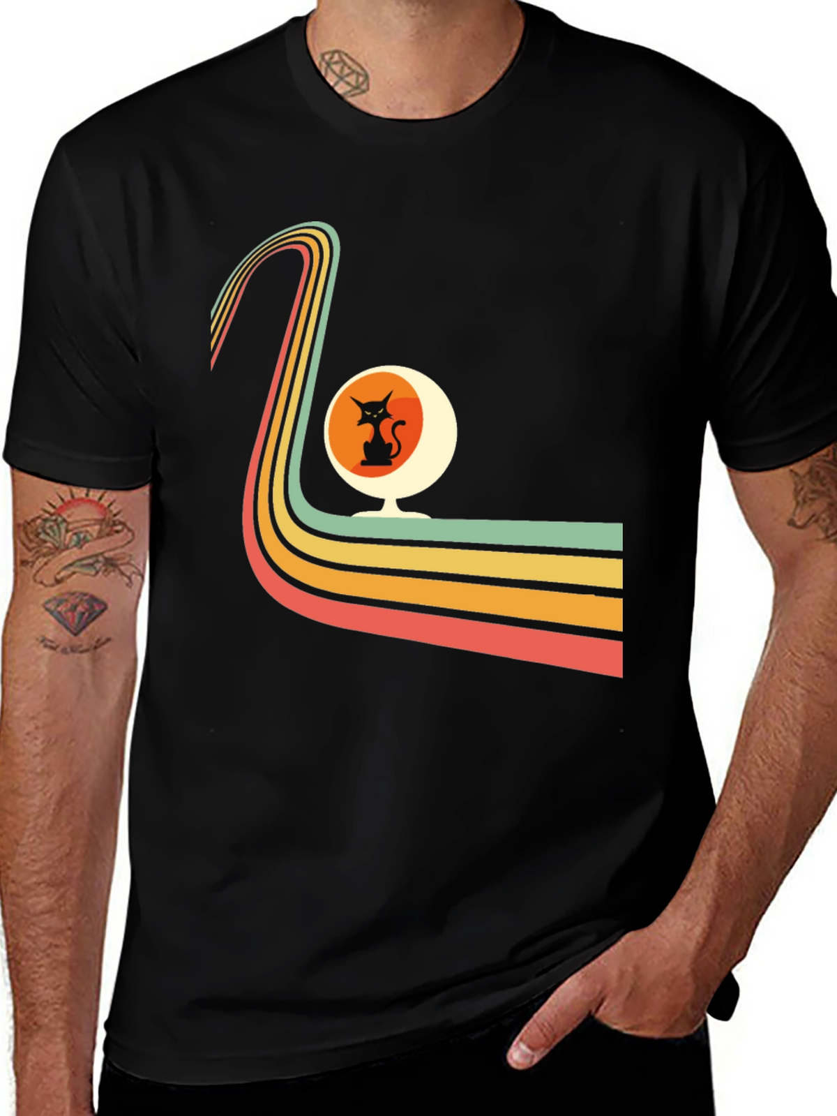 Retro Cat Chair Graphic Tee
