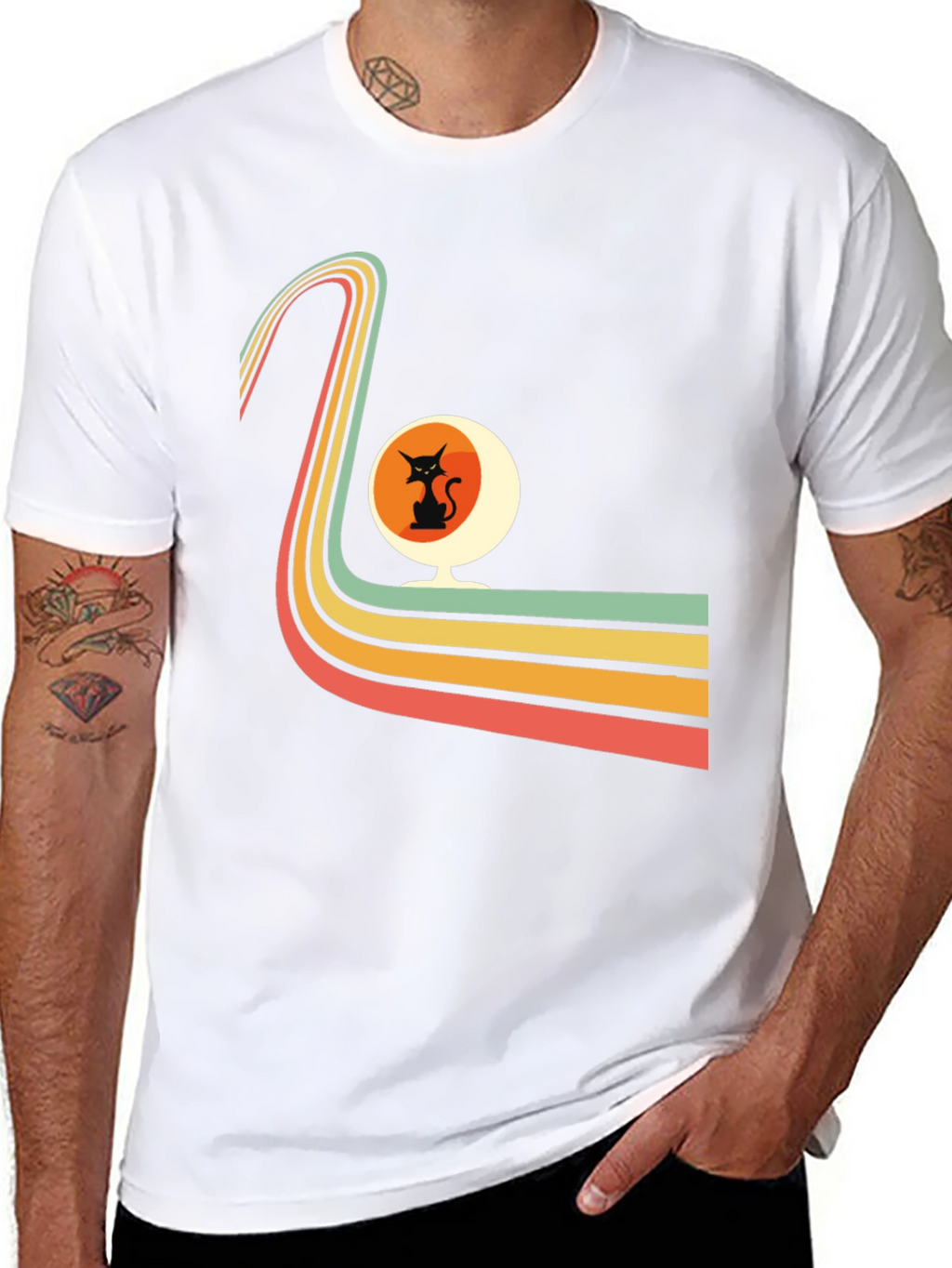 Retro Cat Chair Graphic Tee