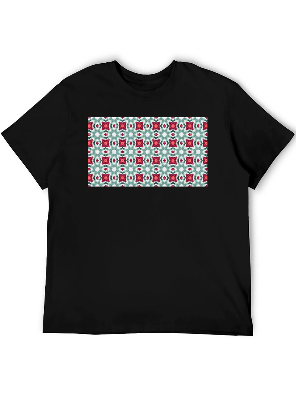 Pattern Print Black T-Shirt