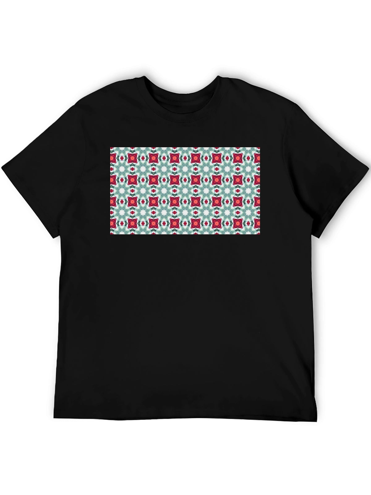 Pattern Print Black T-Shirt