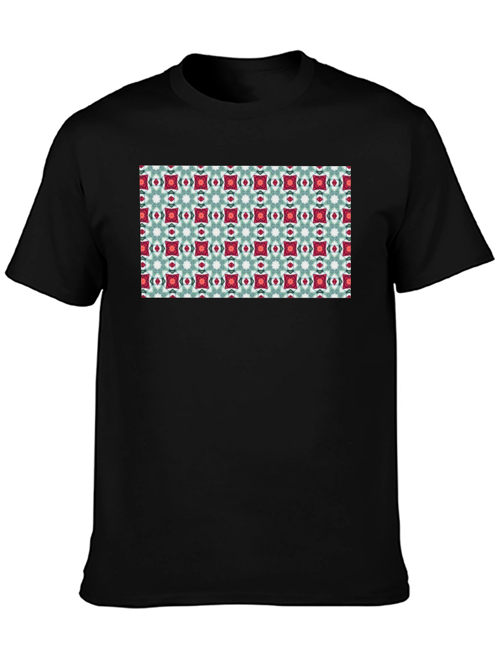 Pattern Print Black T-Shirt