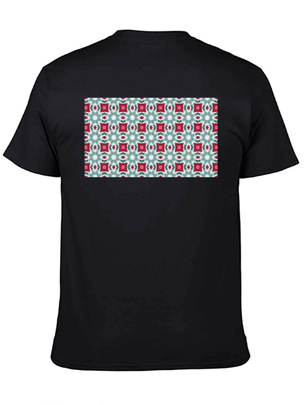 Pattern Print Black T-Shirt