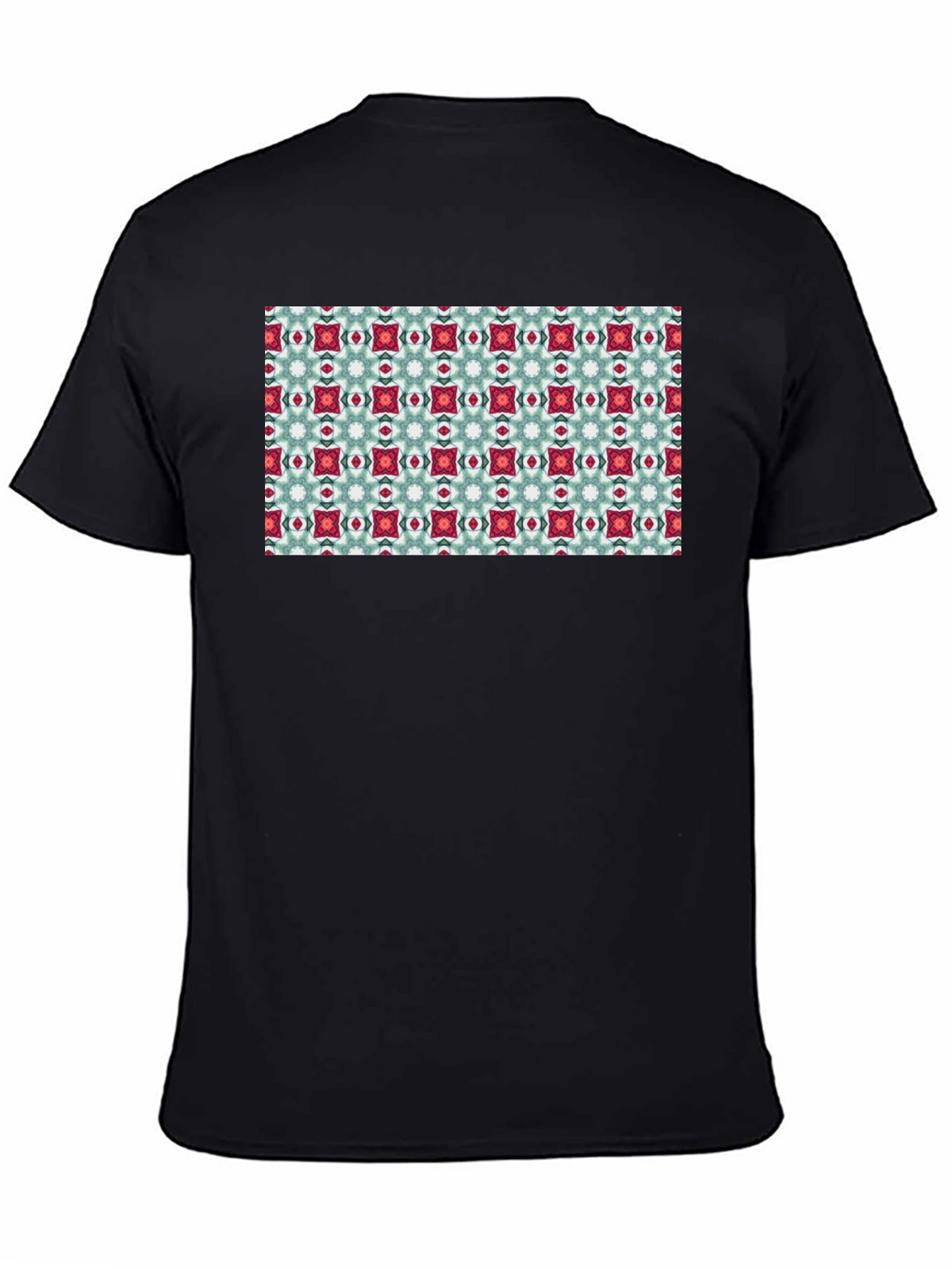 Pattern Print Black T-Shirt