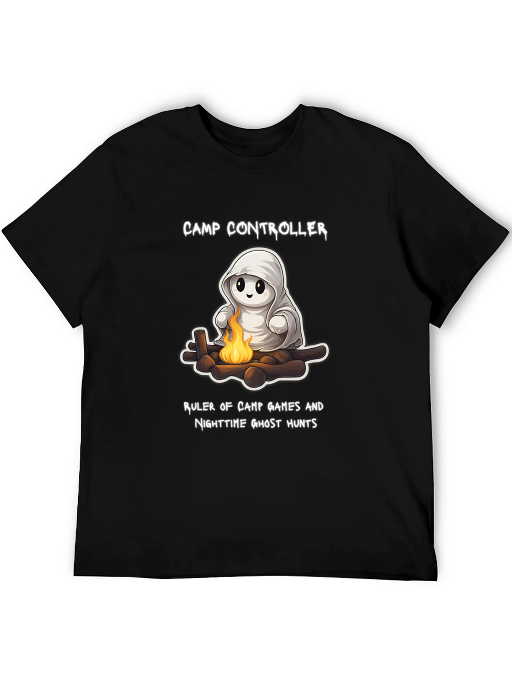 Camp Controller T-Shirt - Cute Ghost Campfire Tee