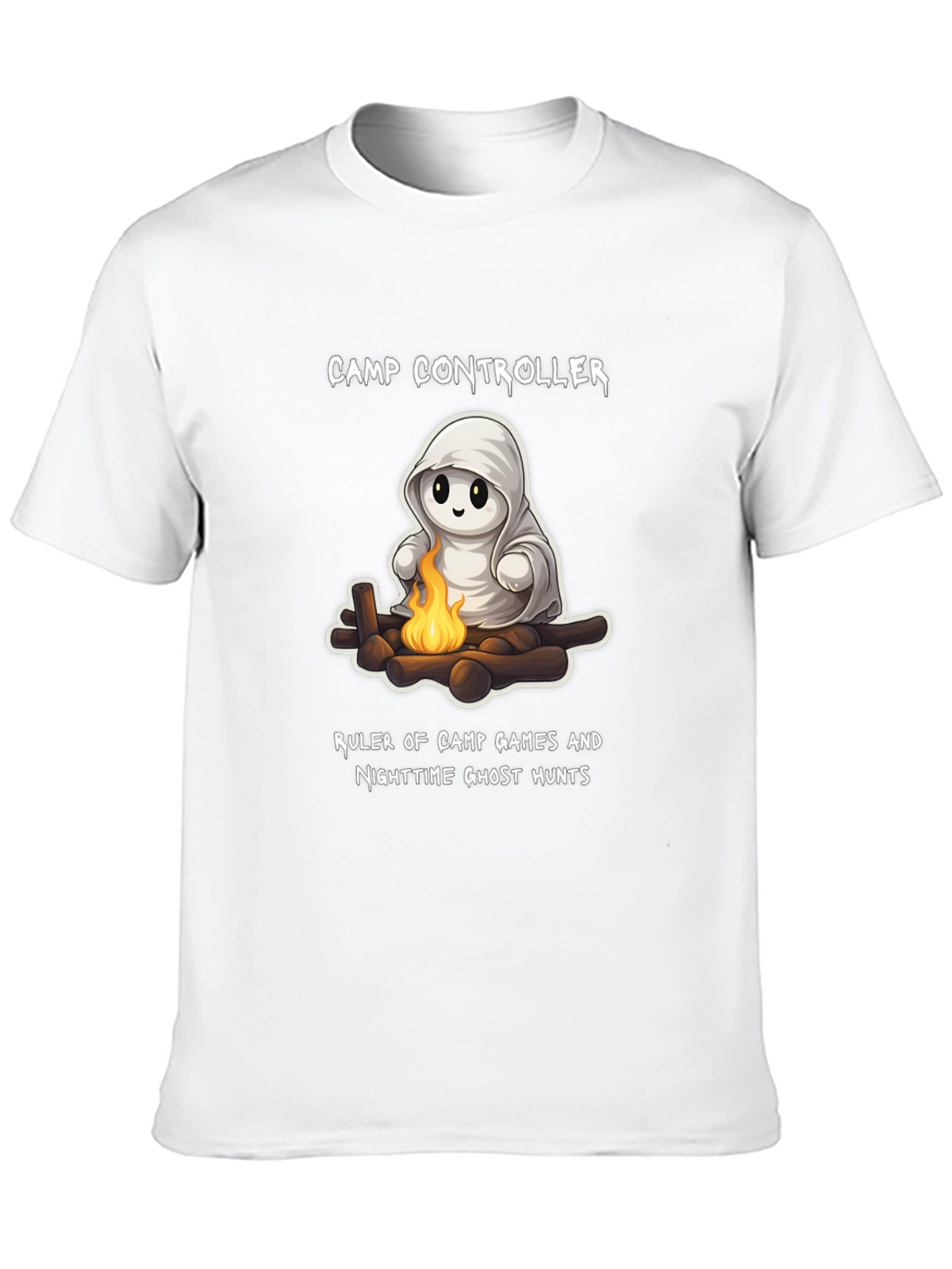 Camp Controller T-Shirt - Cute Ghost Campfire Tee