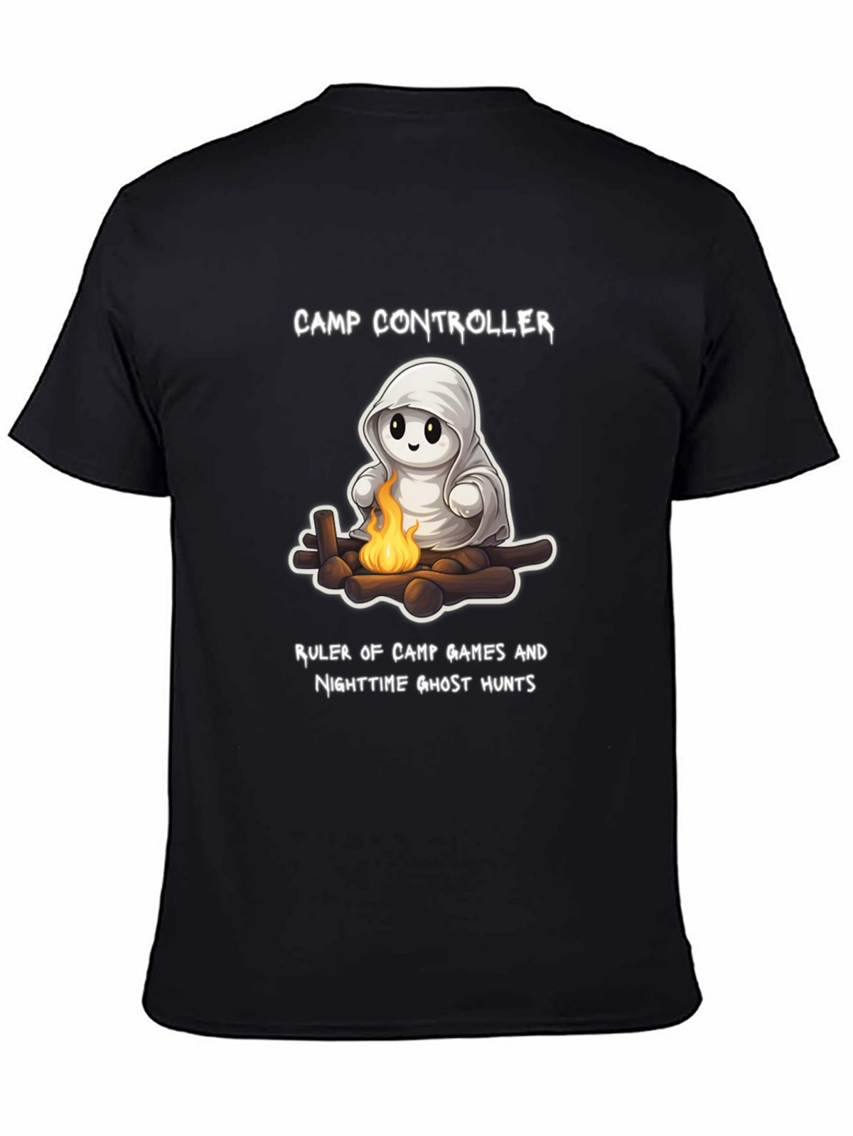 Camp Controller T-Shirt - Cute Ghost Campfire Tee