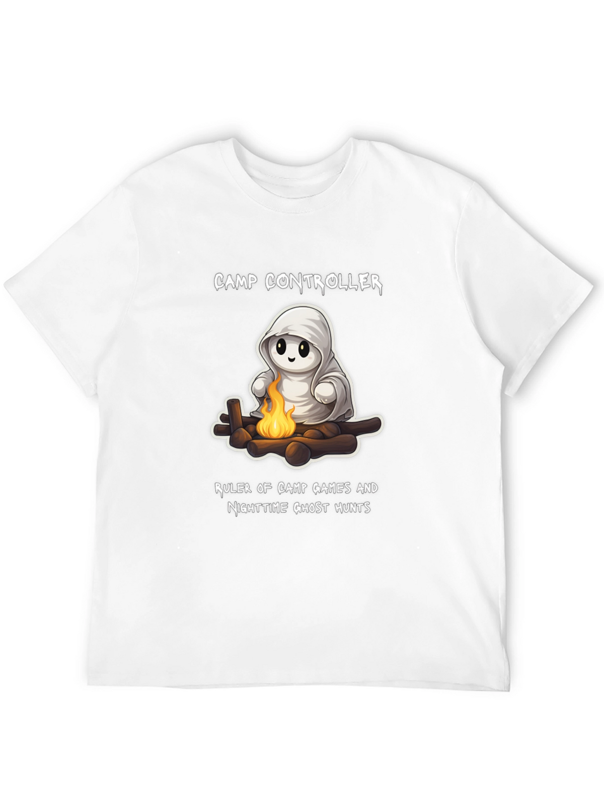 Camp Controller T-Shirt - Cute Ghost Campfire Tee