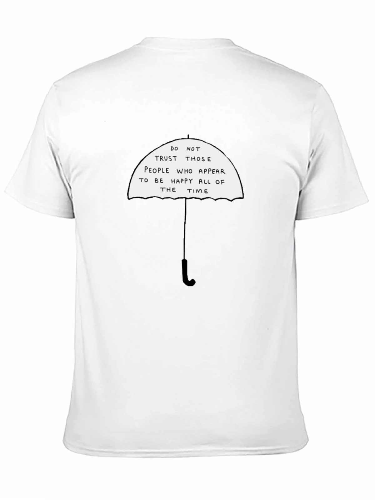 Black T-Shirt with Funny Umbrella Graphic