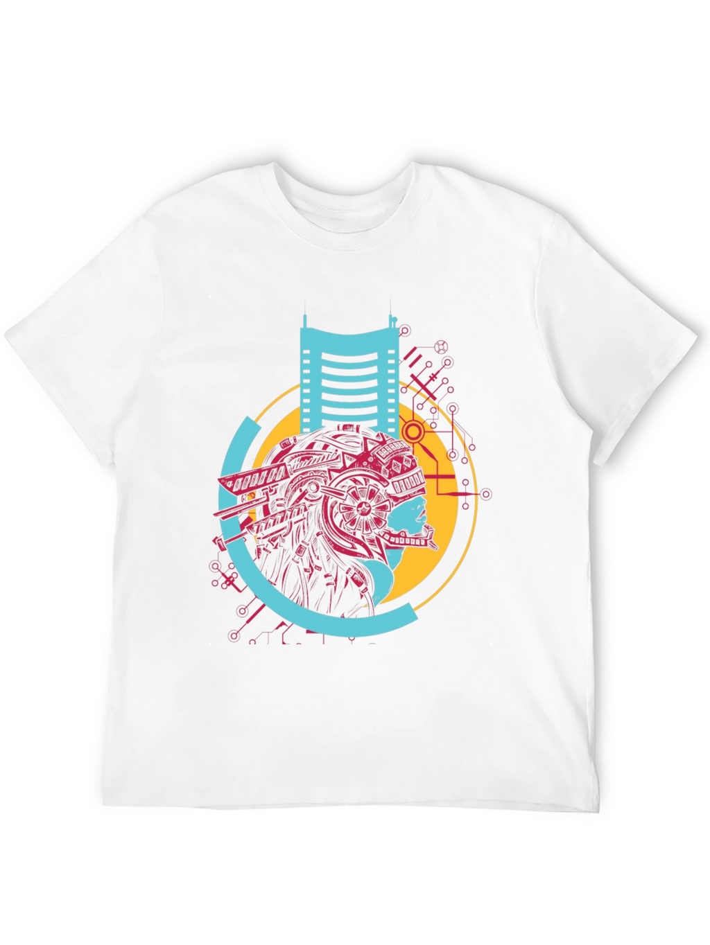 Cyberpunk Style Graphic Print Black T-Shirt