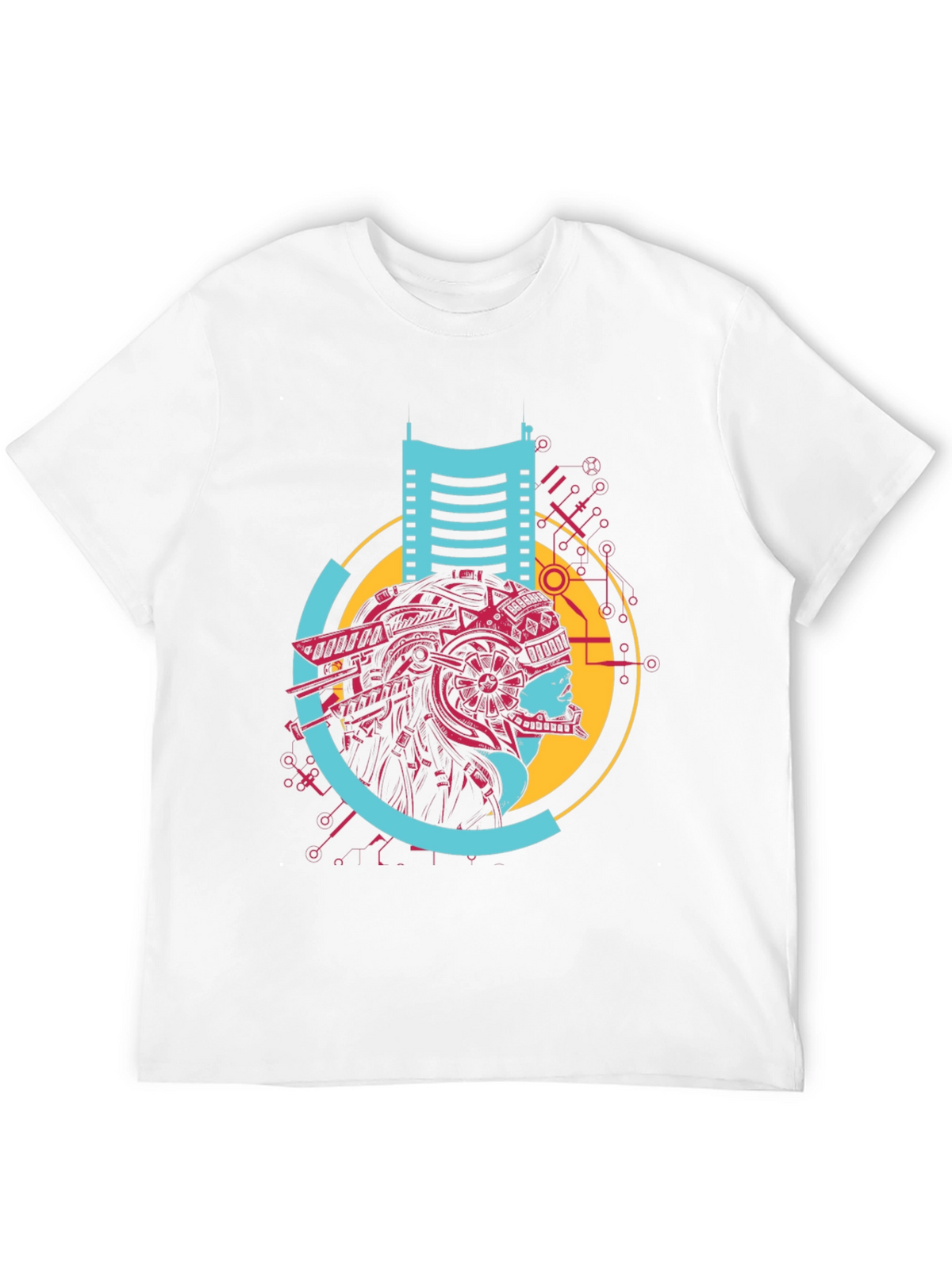 Cyberpunk Style Graphic Print Black T-Shirt