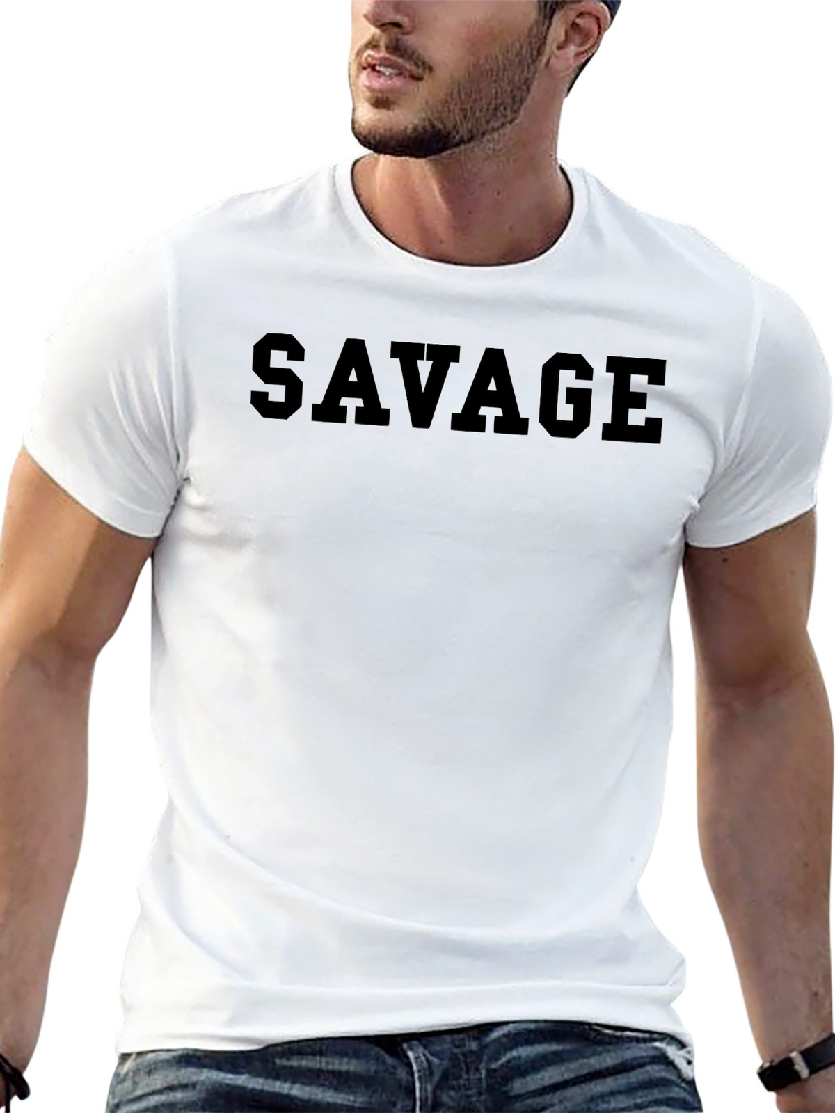 Mens Savage Black T-Shirt - Bold & Stylish
