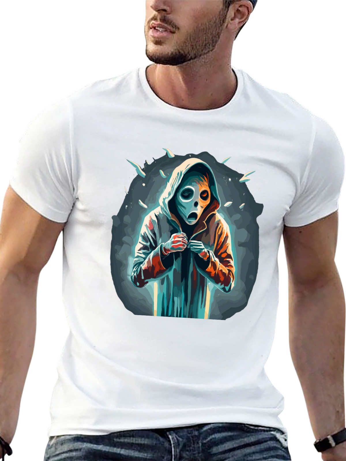 Hooded Figure Graphic Tee