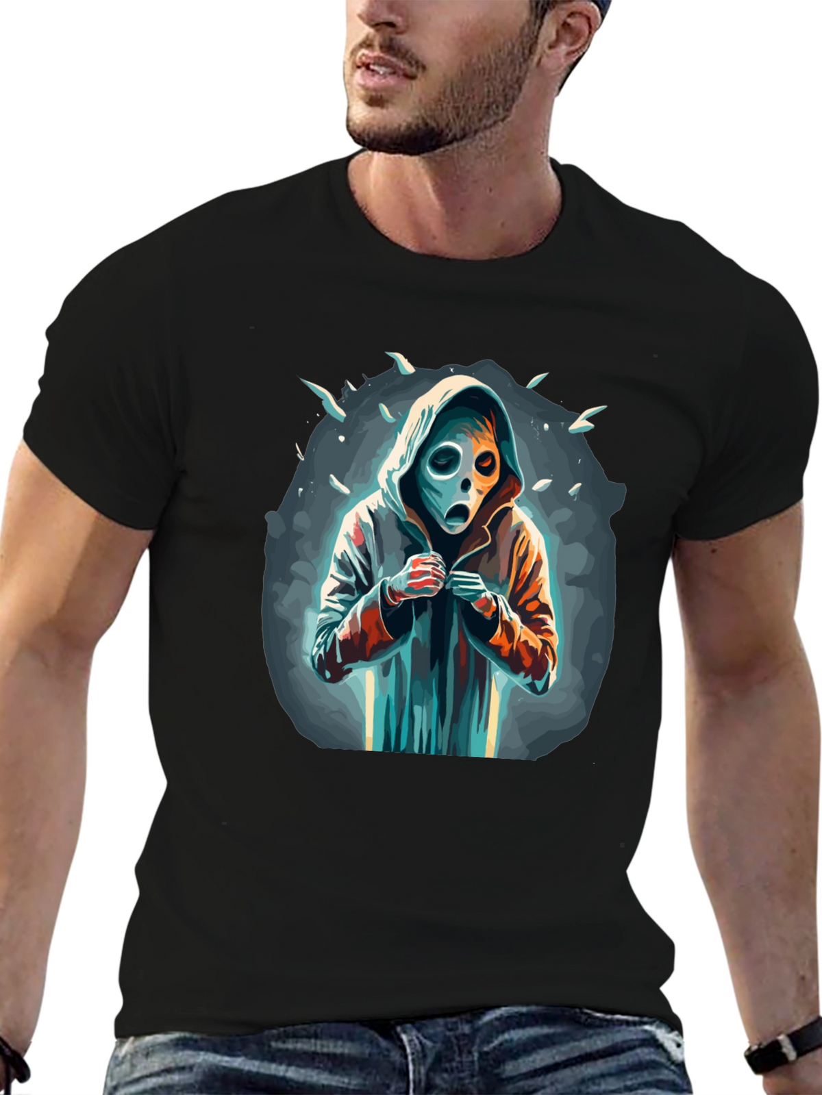 Hooded Figure Graphic Tee