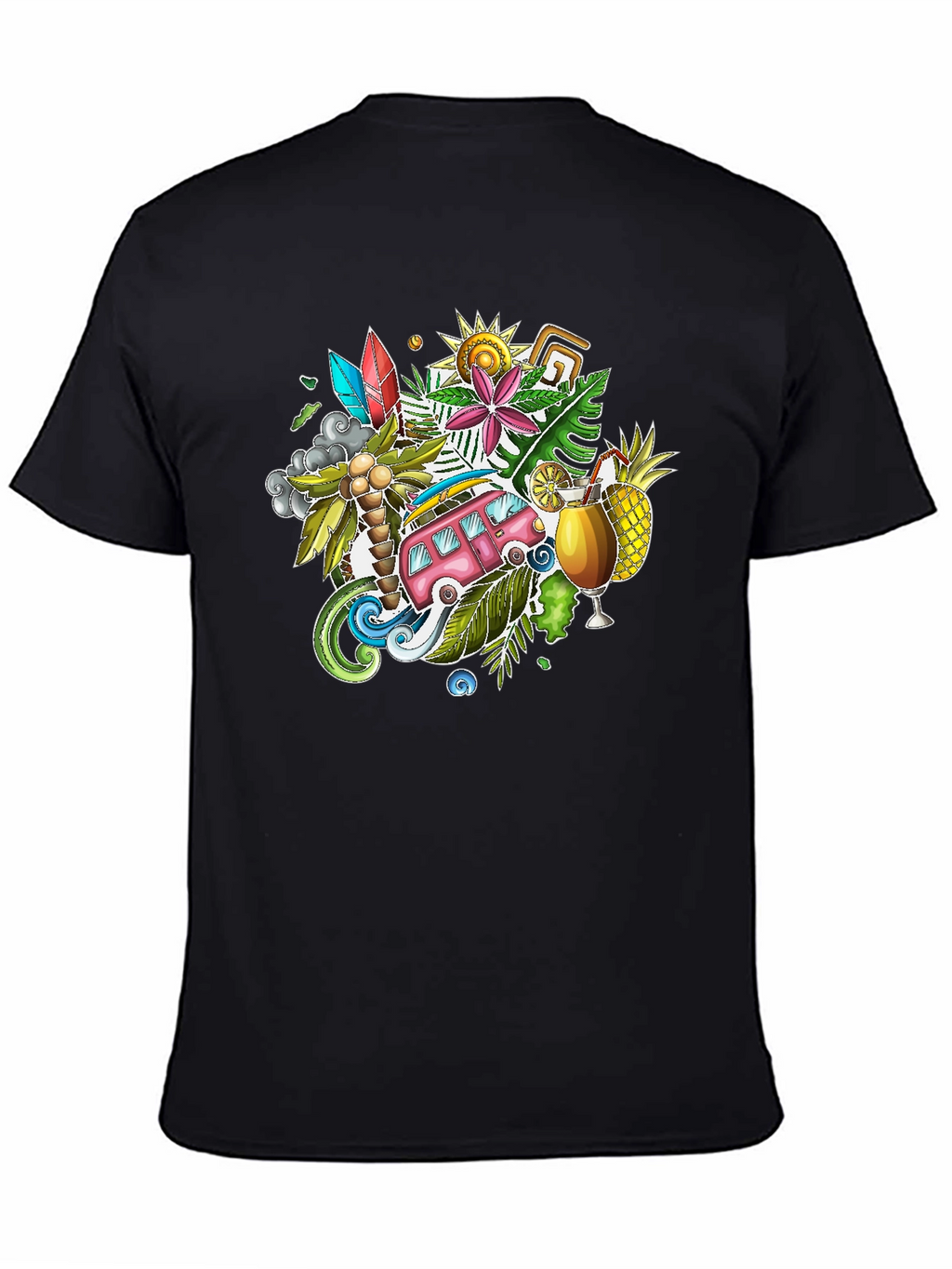 Tropical Island Vibes Graphic T-Shirt