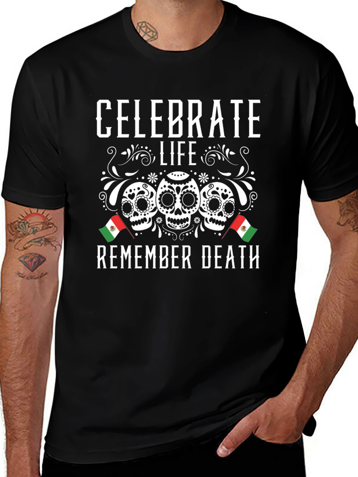 Celebrate Life Remember Death Sugar Skull T-Shirt