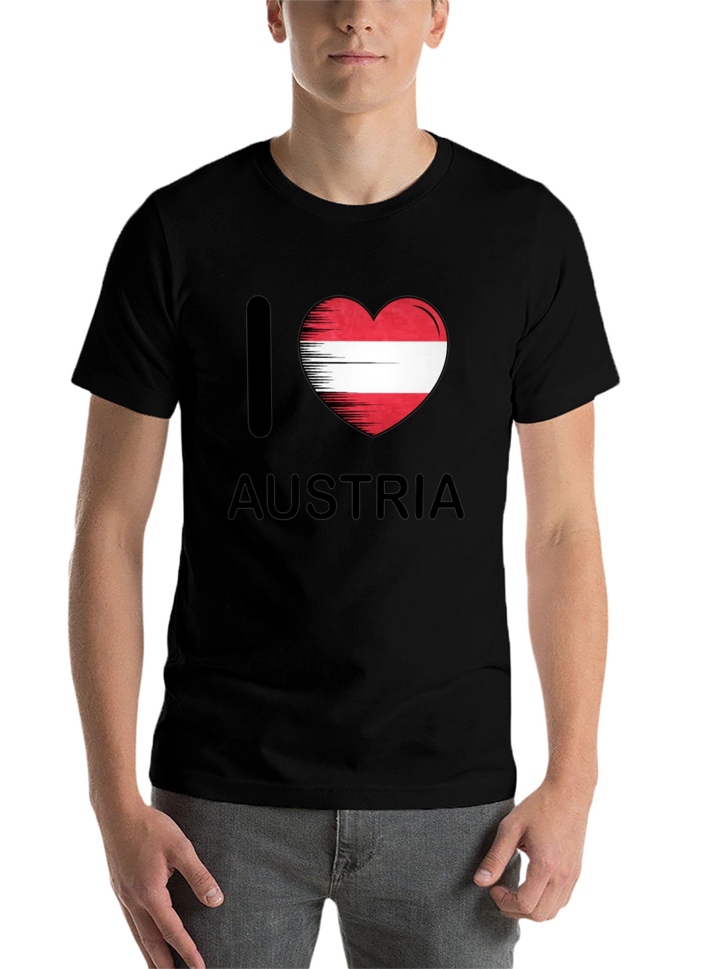 I Heart Austria T-Shirt - Black Cotton Tee