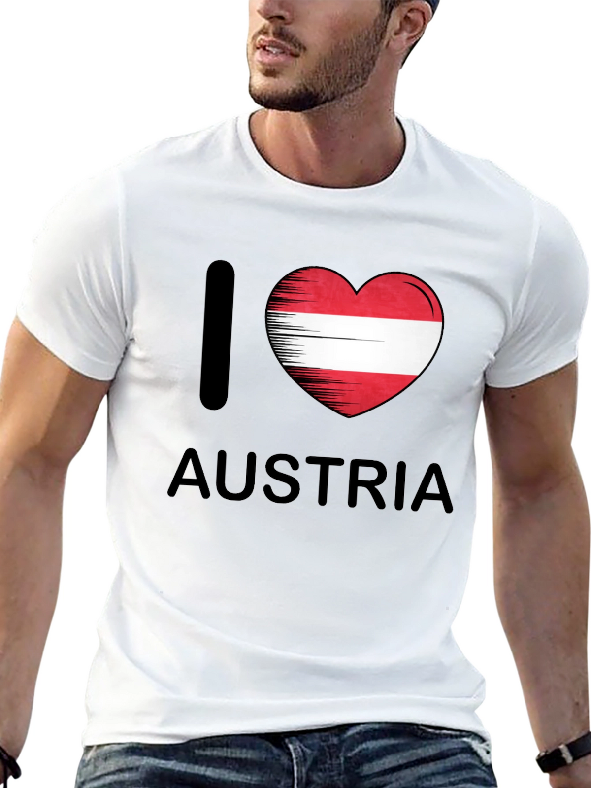 I Heart Austria T-Shirt - Black Cotton Tee
