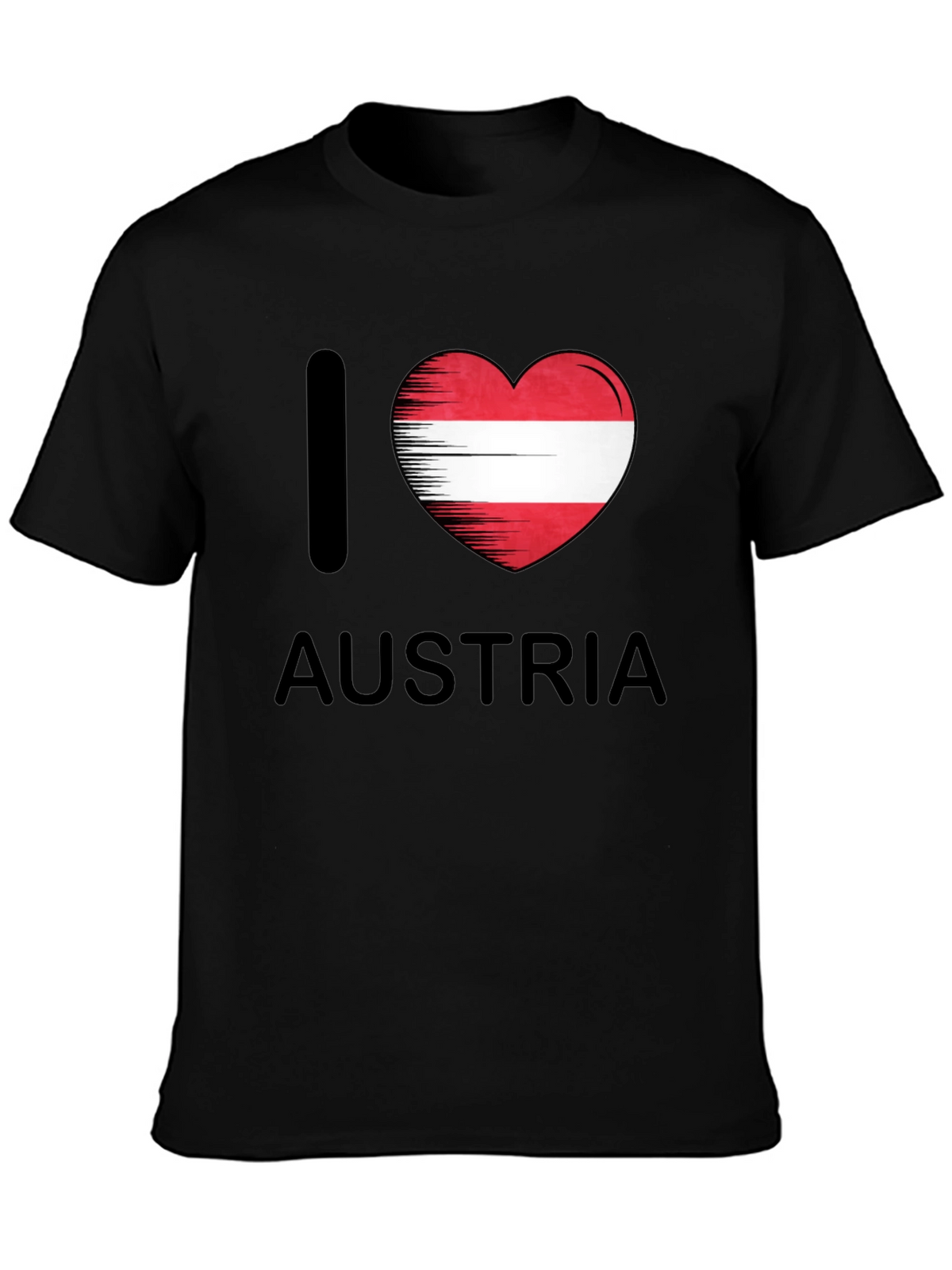 I Heart Austria T-Shirt - Black Cotton Tee