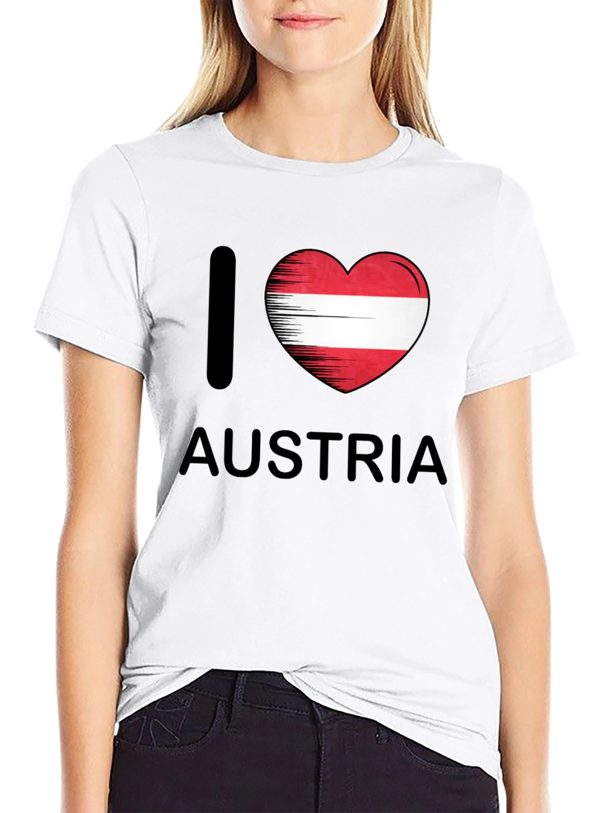 I Heart Austria T-Shirt - Black Cotton Tee