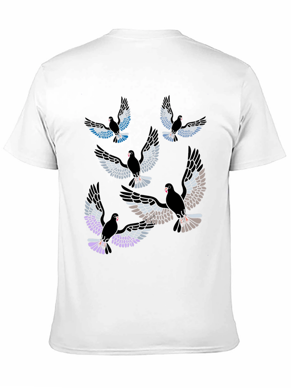 Pigeon Print Black T-Shirt