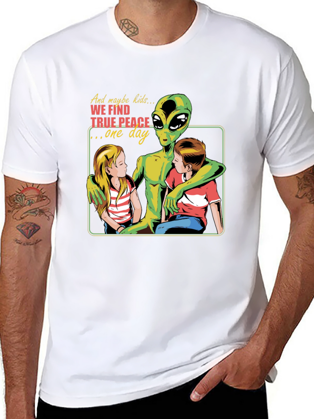 Peace Alien Graphic T-Shirt