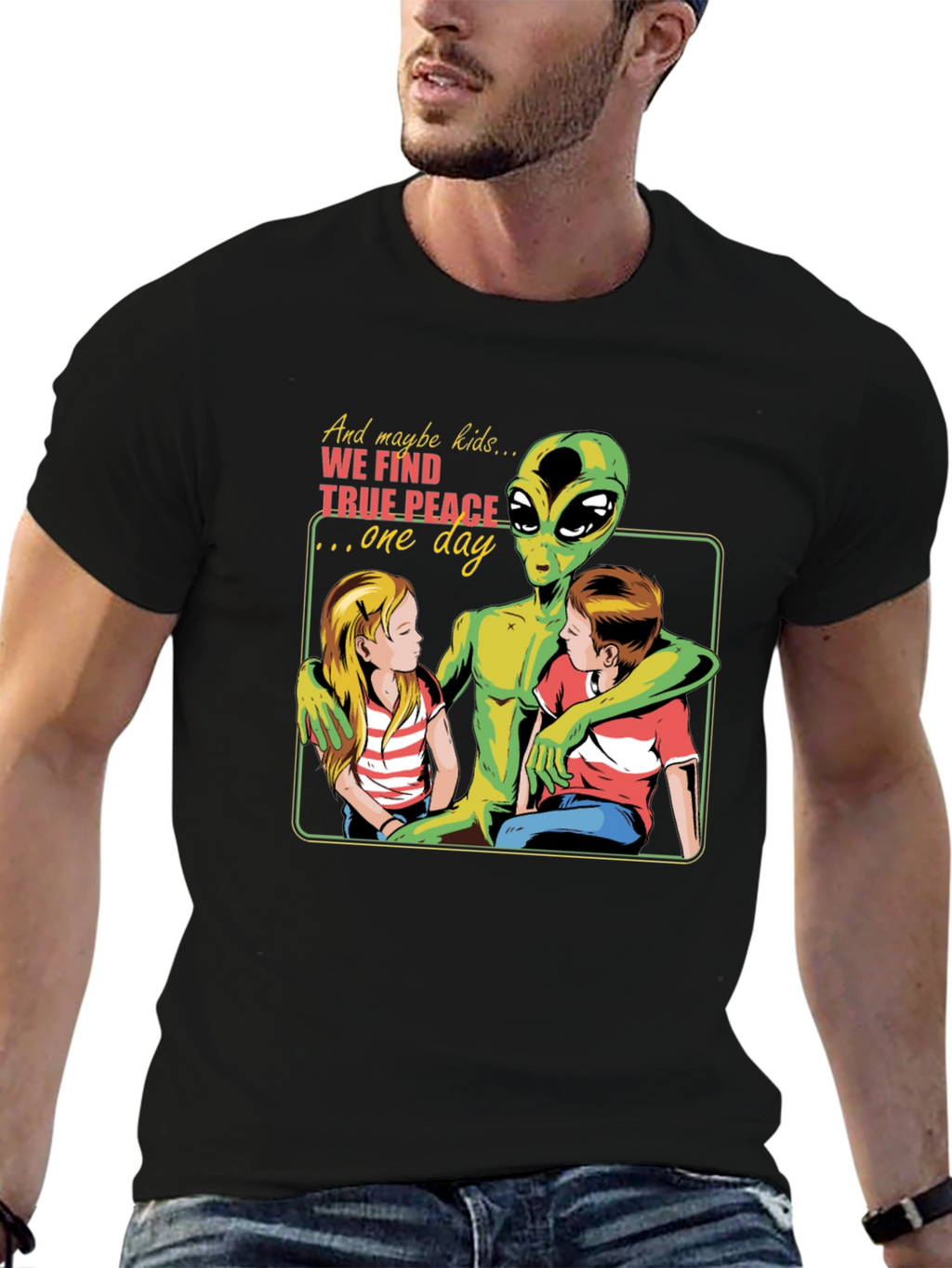 Peace Alien Graphic T-Shirt