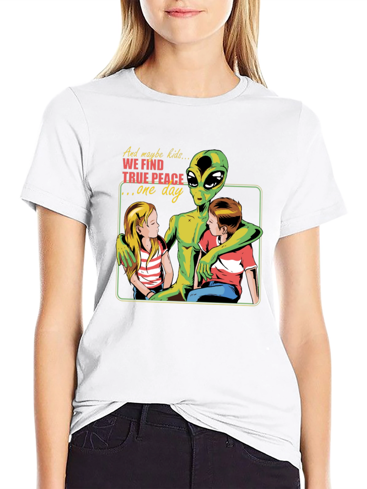 Peace Alien Graphic T-Shirt